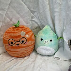 "Squishmallows 8" Fletcher The Pterodactyl Dinosaur Green & 8" Judy‎ The Carrot"